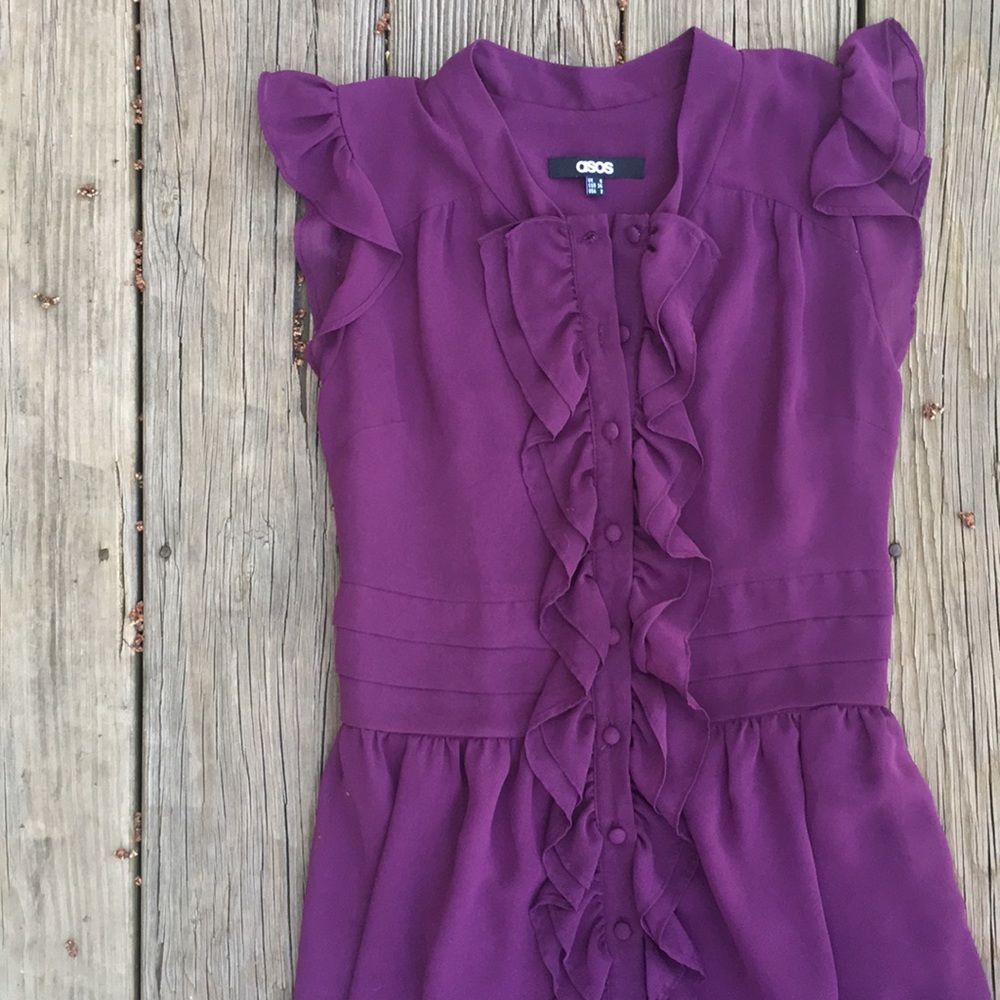 (never worn) deep purple fully botton-up dress